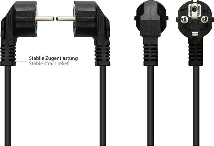 Actual product image Varia Mains cable earthing contact plug type EF with stripped ends, black, 0.75 mm, 1 (1.50 m)