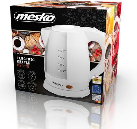 Produktbild Mesko MS 1276 Standard, Plastic, Baltas, 1600 W, 360° rotational base, 1 L (1 l)