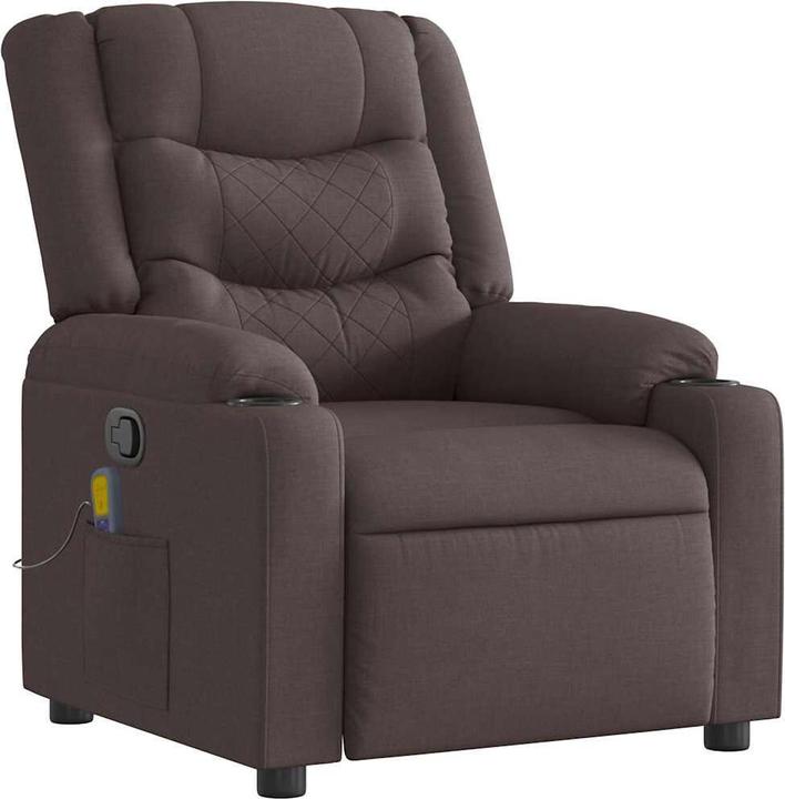 Actual product image vidaXL Massage chair dark brown fabric