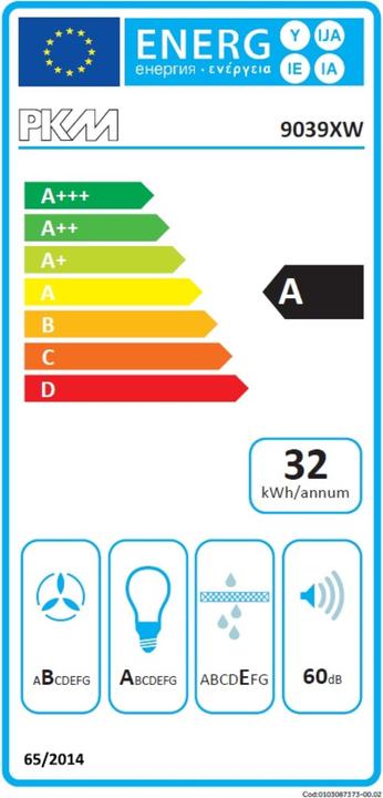 Energy Label PKM Dunstabzugshaube 9039 WX (Wall hood)