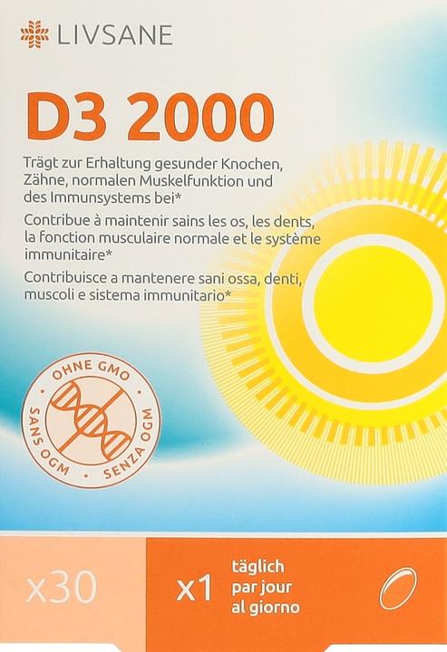 Image du produit Livsane Vitamine D3 2000 cpr (30 pièce(s), Cachets, 21 g)