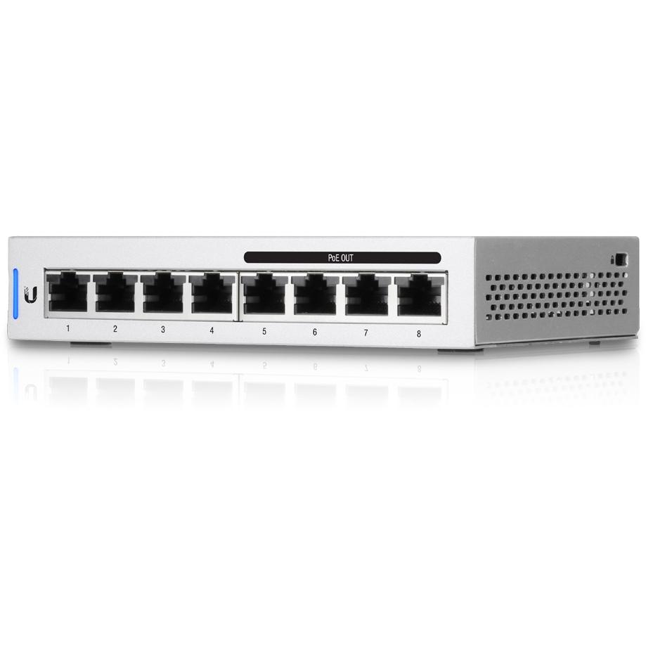 Ubiquiti Unifi Switch US-8-60W-5 Set:8 Port (8 Ports), Netzwerk Switch, Silber