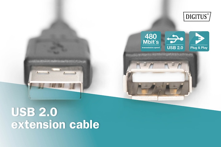 Produktbild Digitus USB A — USB A (3 m, USB 2.0)