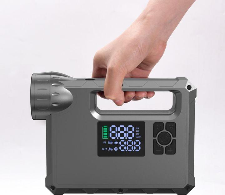 Actual product image Choetech jump starter with compressor, powerbank 8000mAh, LED flashlight black (TC0017) (600 A, 8000 mAh)