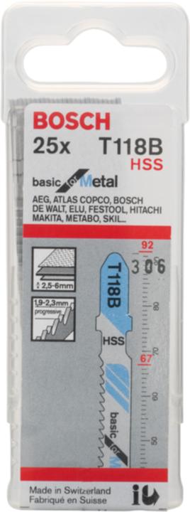 Produktbild Bosch Professional Zubehör Stichsägeblatt T 118 B Basic for Metal, 5er-Pack