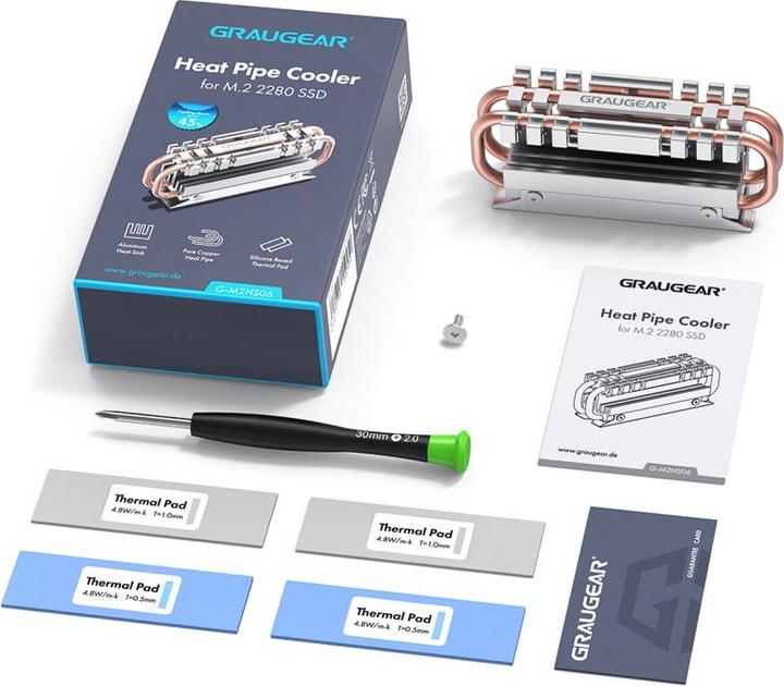 Productafbeelding Graugear Heatpipe Koeler M.2 2280 SSD