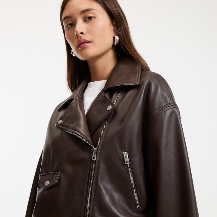 Produktbild La Redoute Collections Bikerjacke Signature THELMA aus Leder (XS)