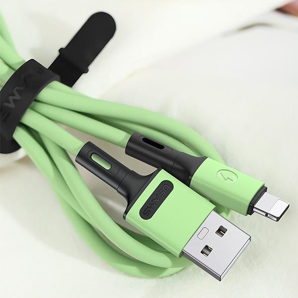 Actual product image Usams Cable U52 lightning 2A Fast Charge 1m zielony/green SJ434USB02 (US-SJ434) (1 m)