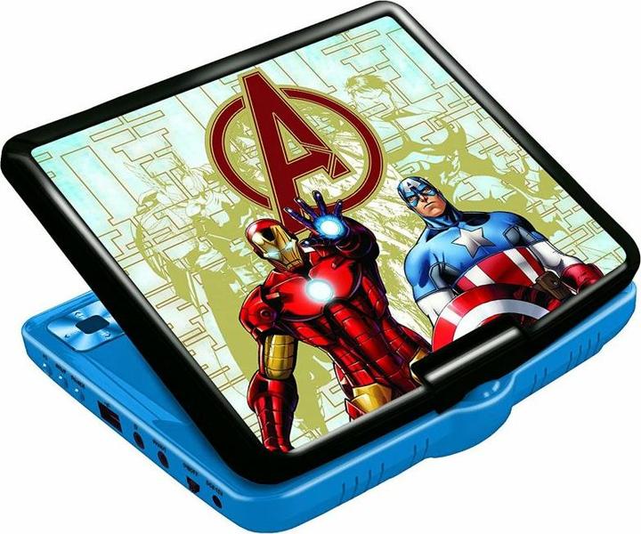 Actual product image Lexibook Portable DVD player in Avenger design, with 7-inch display, USB port and headphones (Portable DVD player)