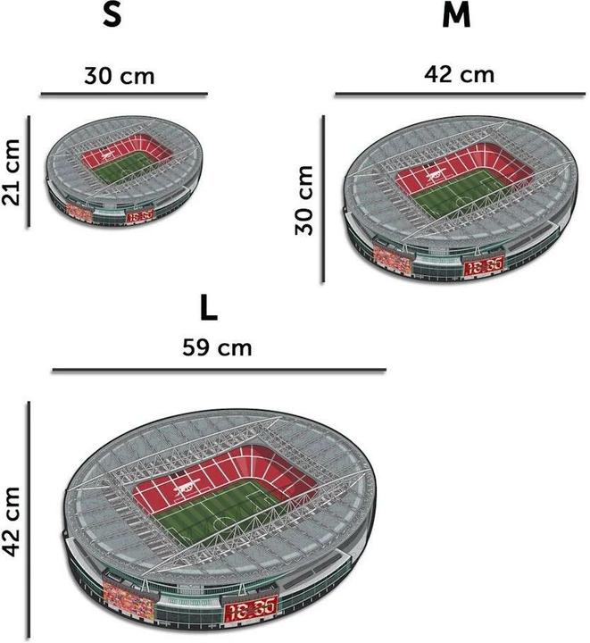Actual product image Iconic Arsenal FC - Emirates Stadium - Wooden Puzzle Size M (270 pieces) (270 pieces)