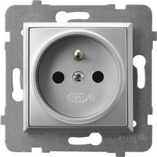 Ospel, Steckdose, ARIA Einzelsteckdose mit silbernem GP-1UZ/m/18