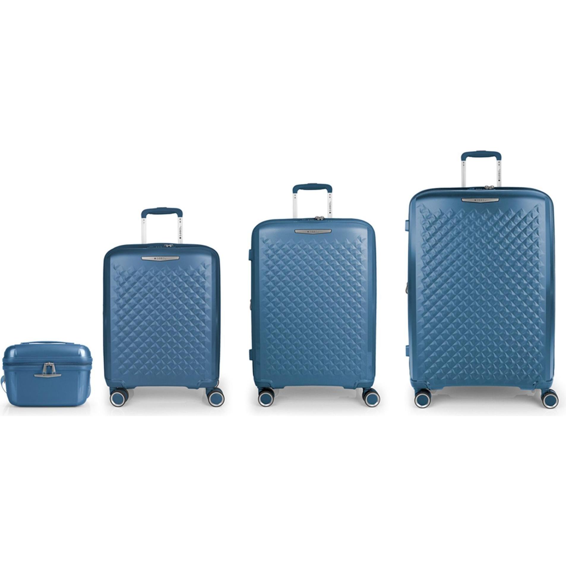 Gabol, Koffer, Queens 4 Rollen Kofferset 4-teilig mit Dehnfalte, Blau, (236 l, XL (ab 115l))