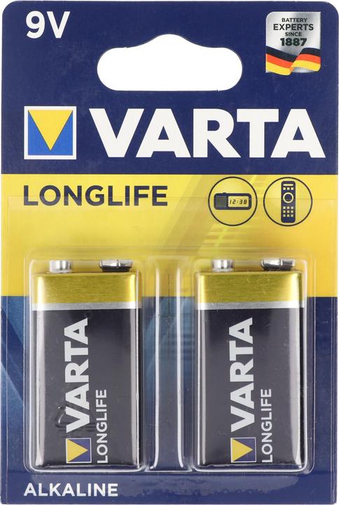 Actual product image Varta Longlife 4122 batteri - 2 x 9V - (2 pcs., 9V Block)