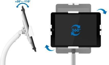 Immagine prodotto Manhattan Supporto bloccabile per tablet 7,9"-11" bianco