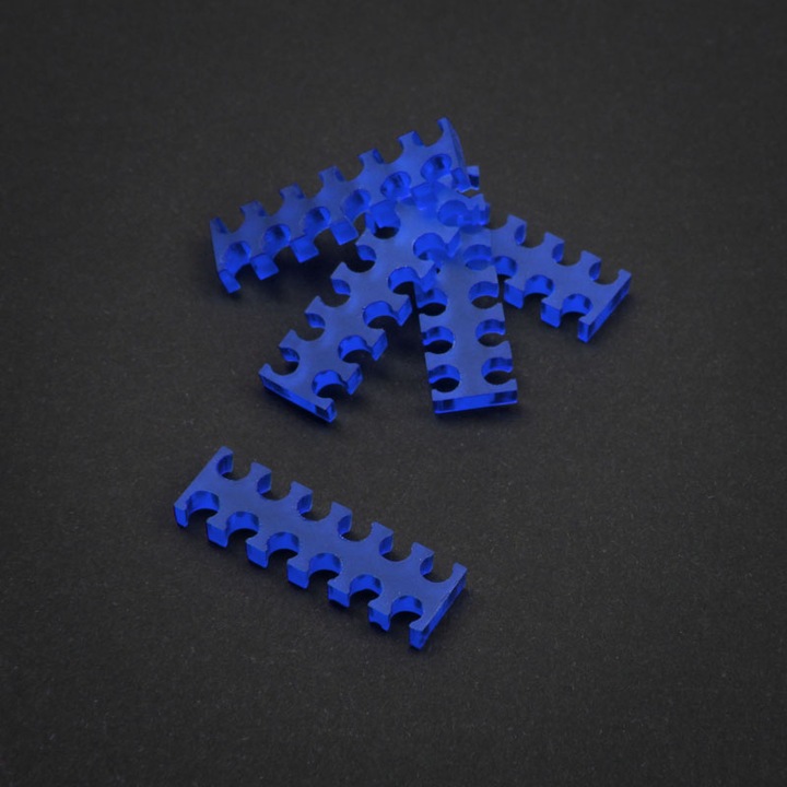 Produktbild King Mod 12-Slot Kabelkamm 3mm klein - blau - 5er Set