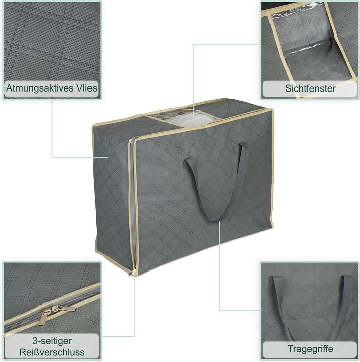 Produktbild Relaxdays 2x Bettdecken-Aufbewahrungstasche