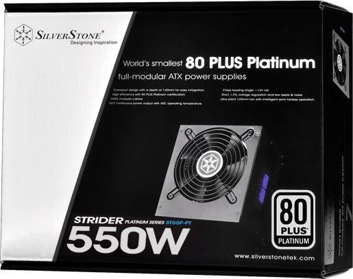 Actual product image Silverstone SST-ST55F-PT Strider 80 PLUS Platinum, modular - 550 Watt (550 W)