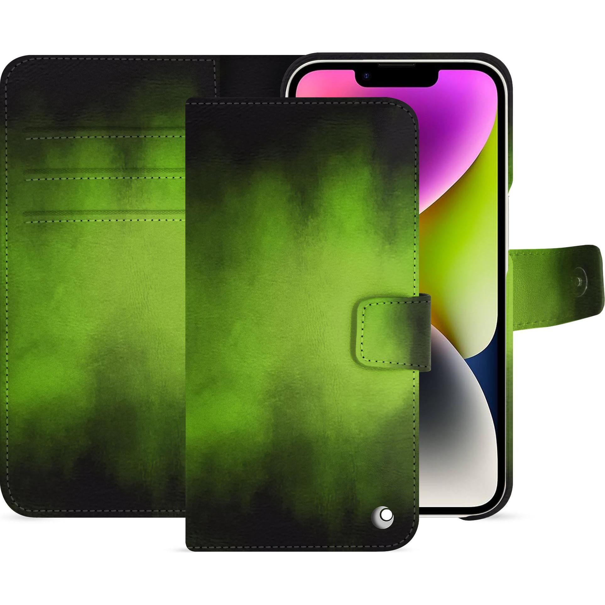 Noreve Lederschutzhülle Apple iPhone 15 Plus (Apple iPhone 15 Plus), Smartphone Hülle, Grün