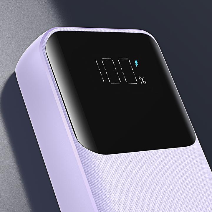 Actual product image Joyroom 30W 20000mAh mini Power Bank with built-in Cables, USB-A & USB-C - Purple (10000 mAh, 30 W, 37 Wh)