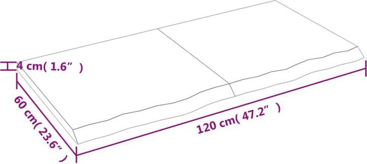 Actual product image vidaXL Oak Nature (120 x 60 x 4 cm)