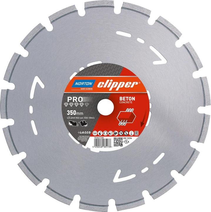 Produktbild Saint-Gobain Diamantklinge 350x2,8x25,4 mm - Norton Clipper Super beton EVO for gulvskaering