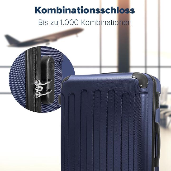 Actual product image Trvlmore 3-teiliges Hartschalen-Kofferset, TSA-Schloss, Teleskopgriff (110 l)
