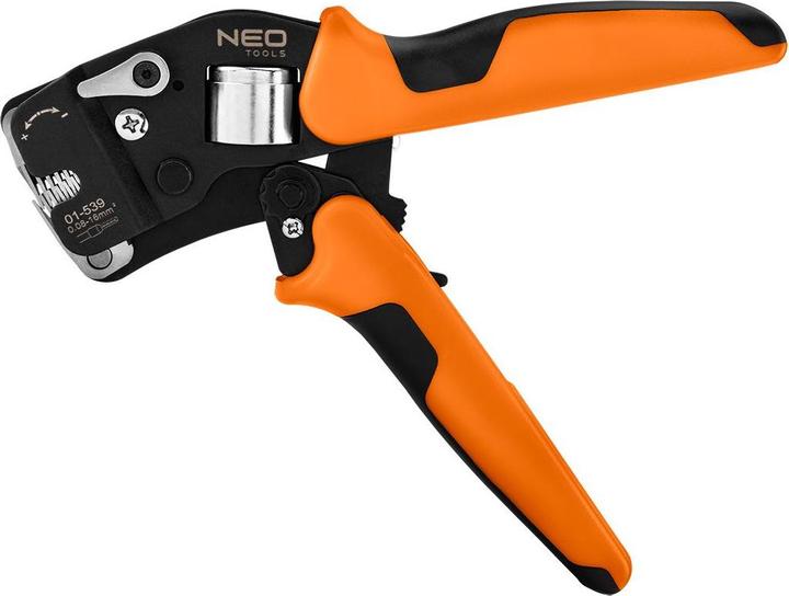 Actual product image Neo Crimping pliers for wire end ferrules CRV 230mm, self-adjusting 0.08 -16 mm2, AWG 26-5 (230 mm)