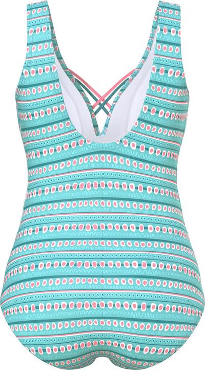 Actual product image Ulla Popken Strappy Mixed Stripe One Piece Swimsuit (46)