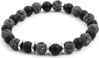 Produktbild Beneto Bead bracelet made of agate and lava stone MINK58 - Length: 17 cm (L) (17 cm)