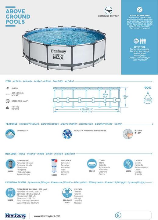Actual product image Bestway Steel Pro Max Set (Ø 427 x 107 cm)