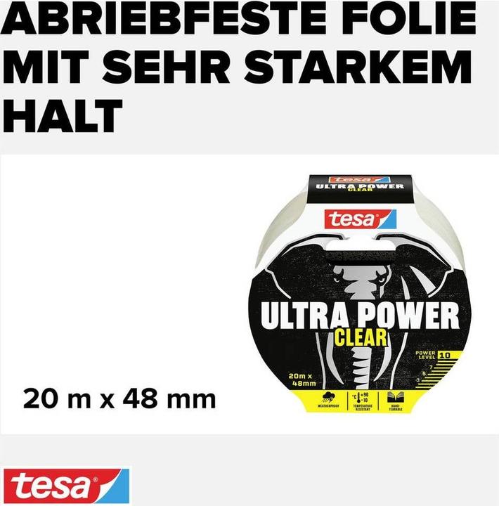 Produktbild tesa ULTRA POWER CLEAR Reparaturband (48 mm)