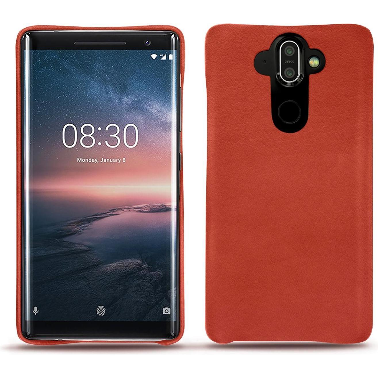 Noreve Lederschutzhülle (Nokia 8 Sirocco), Smartphone Hülle, Orange