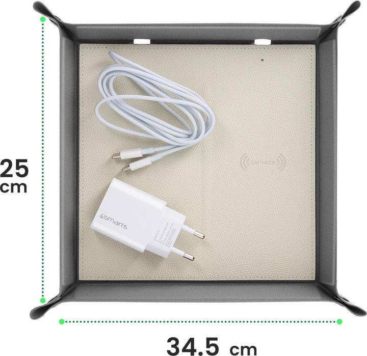 Produktbild 4smarts Ladestation Smarttray Grau, Gleichzeitige Ladevorgänge (15 W)