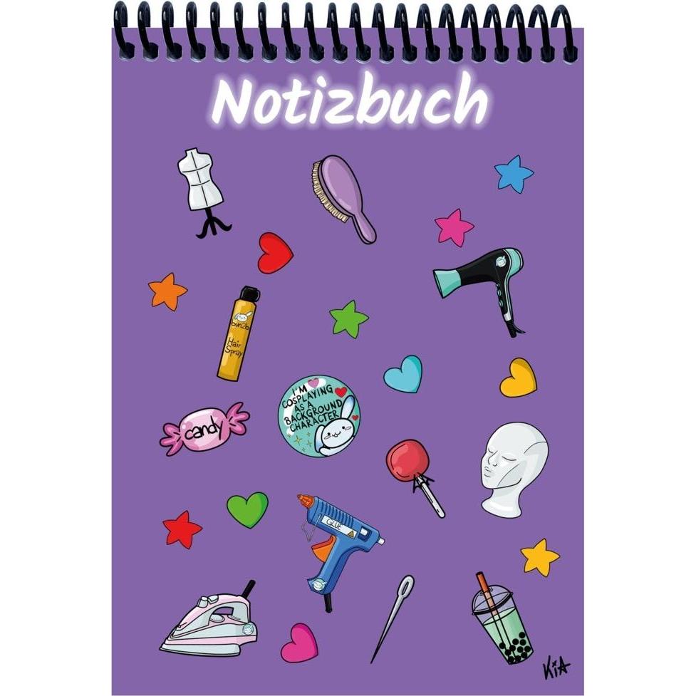 E & Z, Heft + Block, A 4 Notizbuch Manga Items, lila, linier (A4, Liniert)