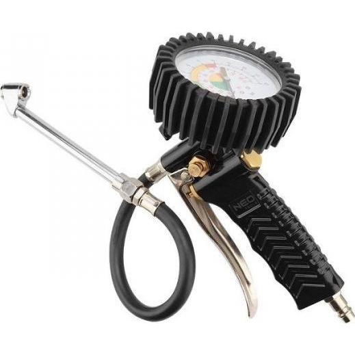 Neo, Zubehör Druckluftwerkzeug, Aufblasbare Pistole mit Manometer Ø 63 mm, langes Ende