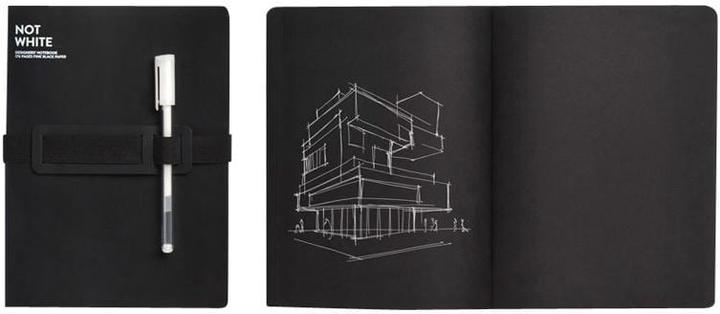 Actual product image Nuuna Not White L LIGHT, black (22 x 16.5 cm, Plain, Soft cover)