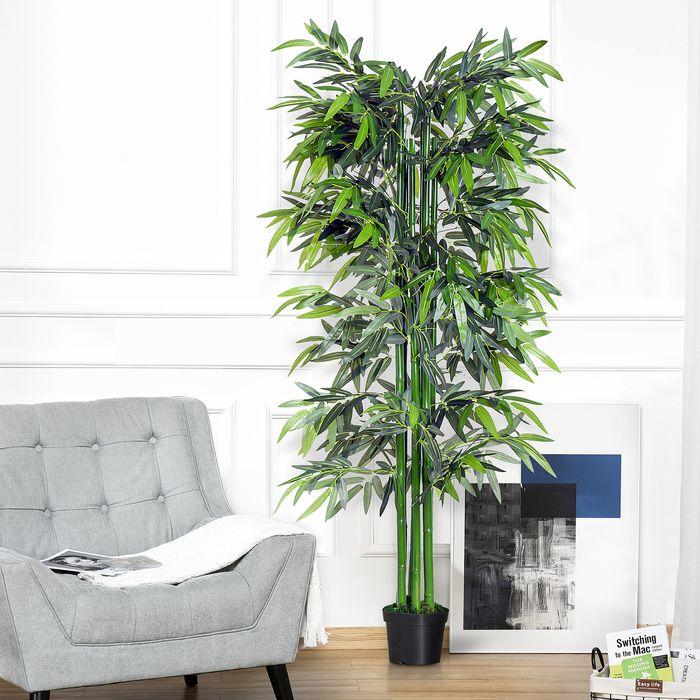 Actual product image Swisshandel24 Artificial plant, 180 cm artificial plant, artificial bamboo tree, artificial tree with cachepot (180 cm)