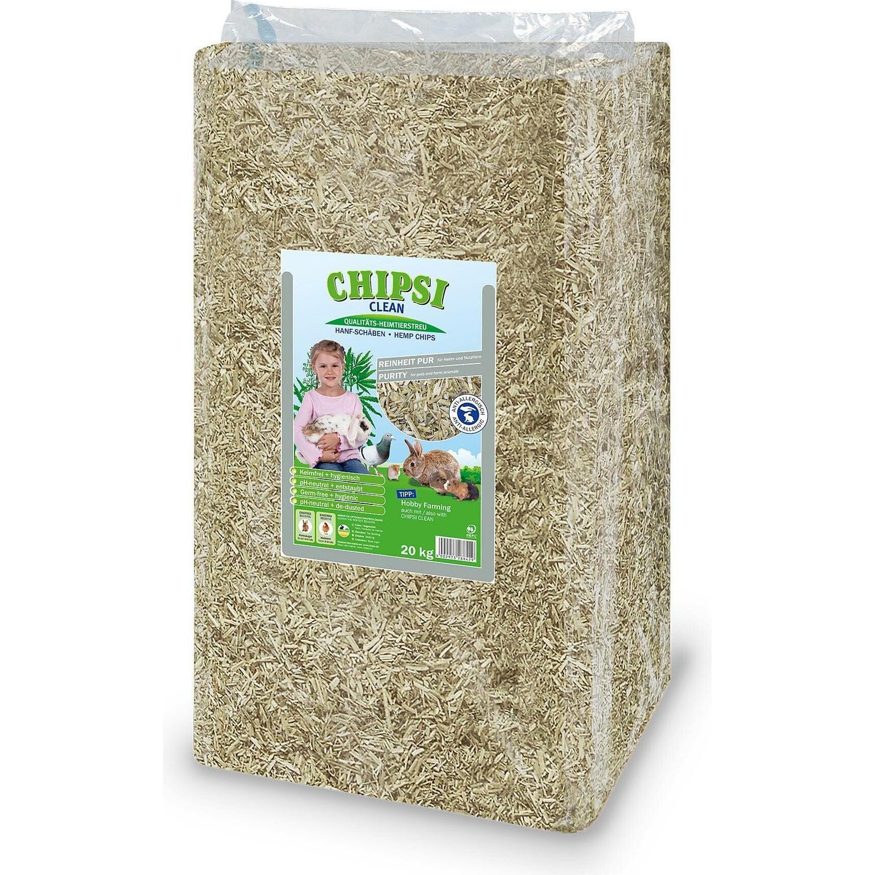 Meilleurs prix pour Chipsi Litière de chanvre Clean (20 kg, Copeaux), Litière
