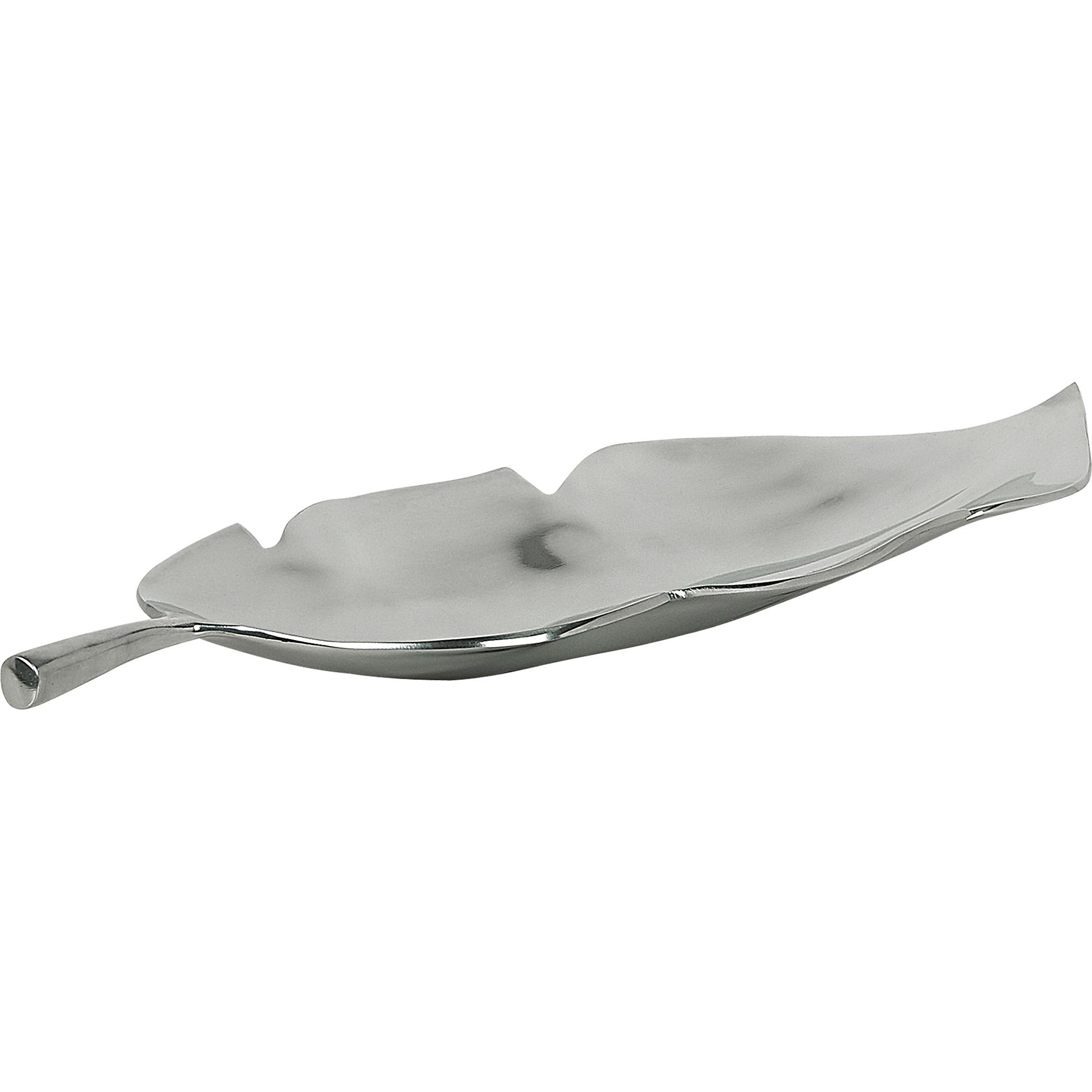 Beliani, Dekoschale, Dekoschale Aluminium silber Blatt 70 cm AMRUS
