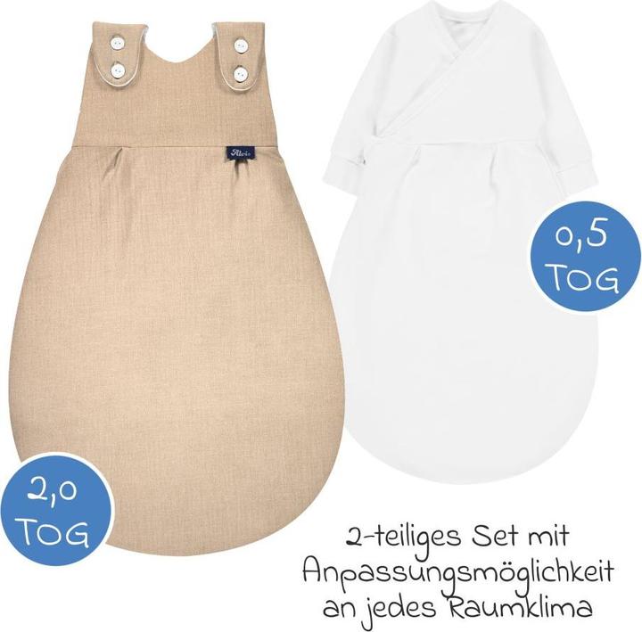 Image du produit Alvi Schlafsäcke Schlafsack Baby-Mäxchen 4 Season Mull - Sand-Beige (Toute l'année)