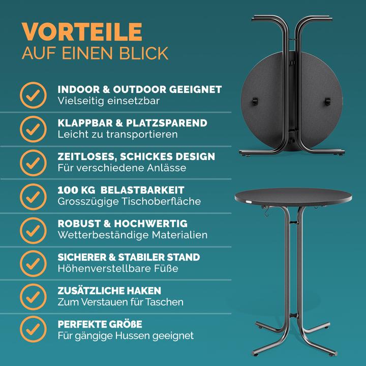 Image du produit Casaria Table haute (Ø 80 x 110 cm)