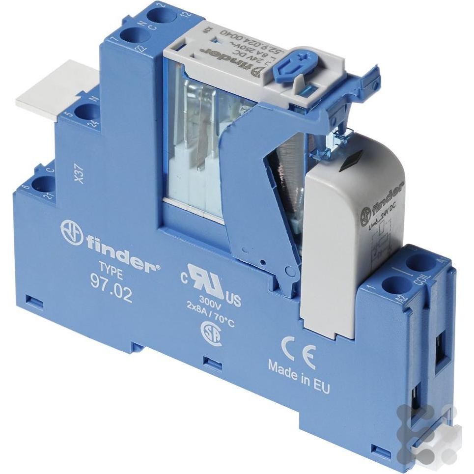 Finder Koppelrelais 8A 24VDC Serie 4C 2-polig, Relais