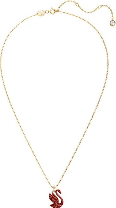 Produktbild Swarovski Iconic Swan Halskette Schwan Mittel Rot Gold (Swarovski Metall, 47 cm)