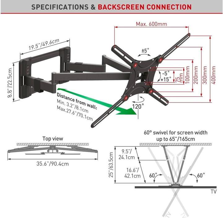 Actual product image Barkan WH 464L (Wall, 90", 60 kg)