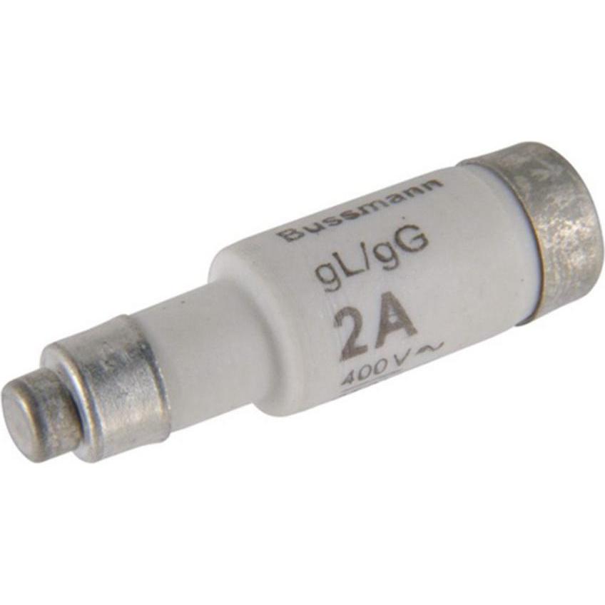 10x Bussmann, Sicherung, FUSE-D01 2A T GL/GG 400VAC E14 (Diazed-Sicherung, 2 A, Träge)
