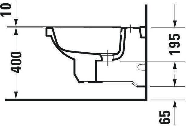 Actual product image Duravit Wall-mounted bidet 1930 m ÜL HLB 360x580mm 1 tap hole white WG