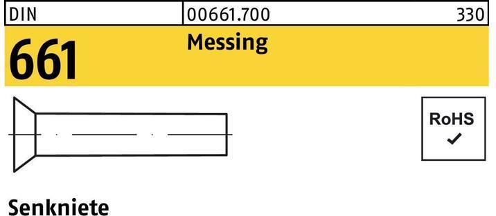 Produktbild Senkniete DIN 661 4 x 12 Messing