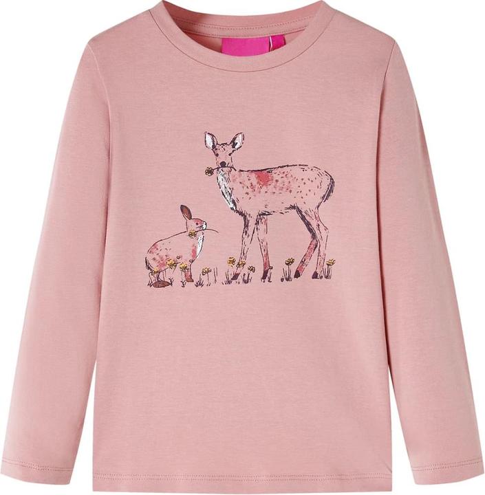 Produktbild vidaXL Kinder-Langarmshirt Rosa 128,Material: 95 % Baumwolle. 5