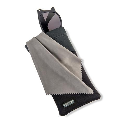 Produktbild Carson Neopren-Brillentasche mit Mikrofasertuch - Schwarz/Grau