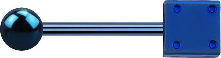 Image du produit Star Piercing Micro Barbell bleu foncé avec boule et cube (sans laiton, Acier chirurgical 316L)